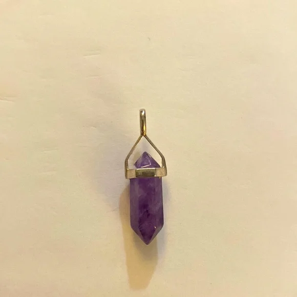 Amethyst and Sterling Silver Charm Pendant - Picture 4 of 4